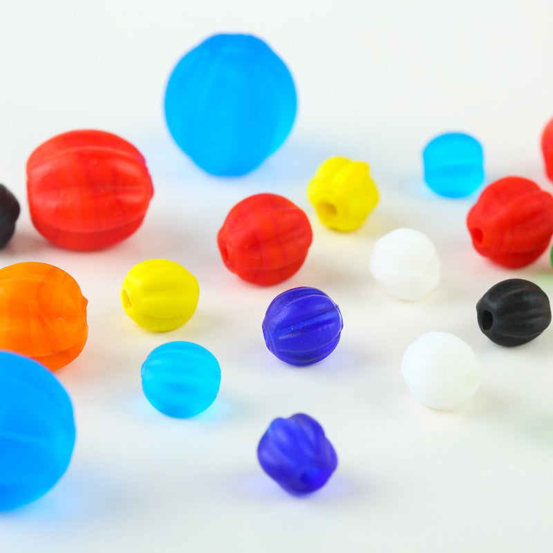 Matte Striped Lampwork Glass Beads 8-16mm Mixed Colors 50pcs