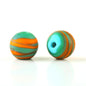 Frosted Round Glass Beads 12mm Matte Striped Swirl 10pcs 5