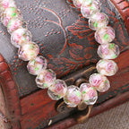 Transparent Flower Glass Beads 12mm Multicolor Assorted 100pcs 3