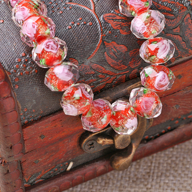 Transparent Flower Glass Beads 12mm Multicolor Assorted 100pcs 4