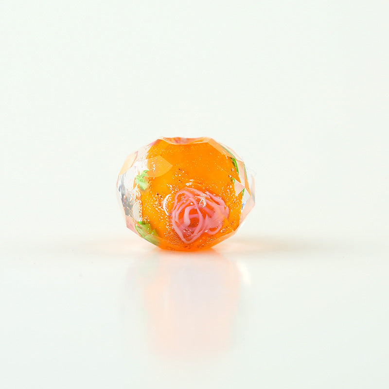 Transparent Flower Glass Beads 12mm Multicolor Assorted 100pcs 7