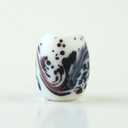 Frosted Glass Beads 12x15mm Colorful Swirled Matte Finish 20pcs 4