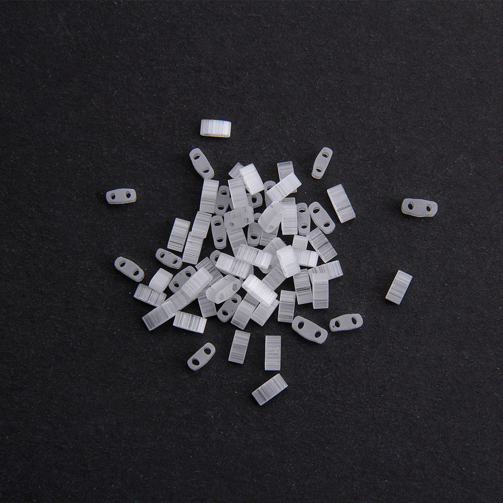 Electroplated Transparent Seed Glass Beads Rice Brick Style 200pcs 12