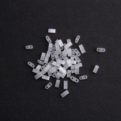 Electroplated Transparent Seed Glass Beads Rice Brick Style 200pcs 12