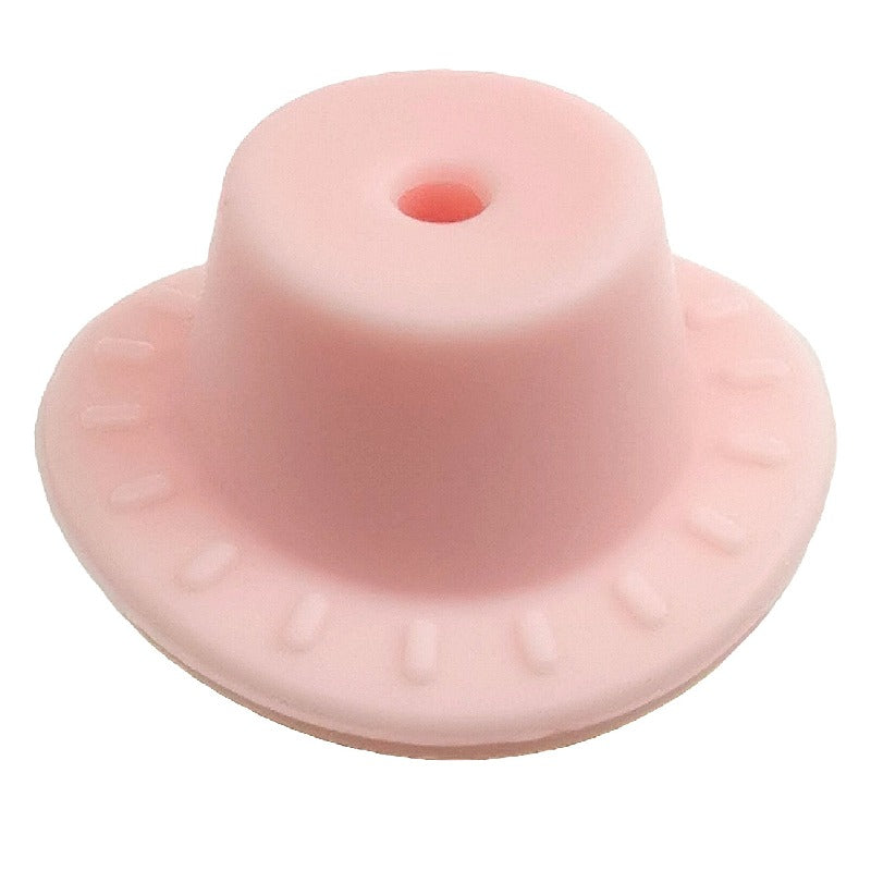 Silicone Focal Beads Cowboy Hat Embossed Brim Matte Colors 20pcs 8