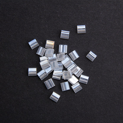 Electroplated Transparent Seed Glass Beads Rice Brick Style 200pcs 7
