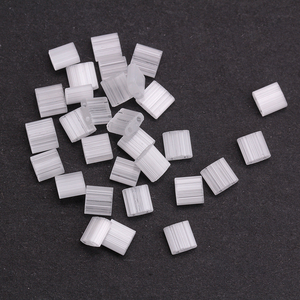 Electroplated Transparent Seed Glass Beads Rice Brick Style 200pcs 5