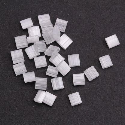 Electroplated Transparent Seed Glass Beads Rice Brick Style 200pcs 5