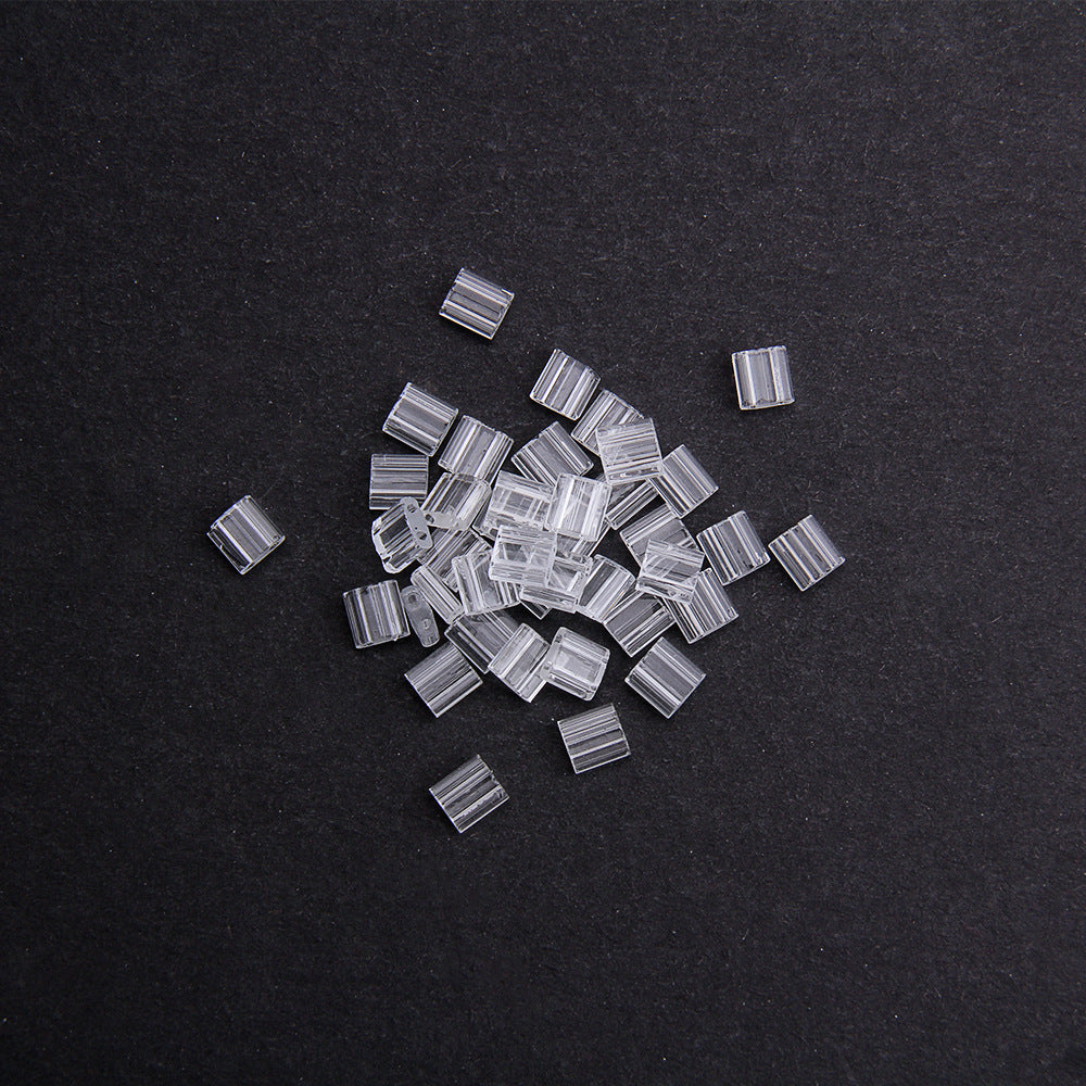 Electroplated Transparent Seed Glass Beads Rice Brick Style 200pcs 9