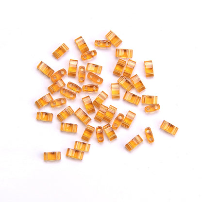 Electroplated Transparent Seed Glass Beads Rice Brick Style 200pcs 14