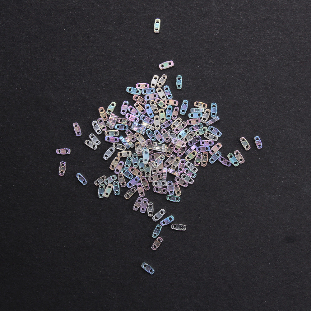 Electroplated Transparent Seed Glass Beads Rice Brick Style 200pcs 15