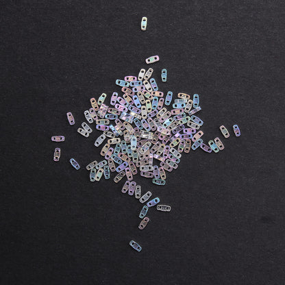Electroplated Transparent Seed Glass Beads Rice Brick Style 200pcs 15