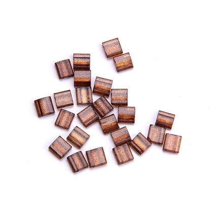 Electroplated Transparent Seed Glass Beads Rice Brick Style 200pcs 20