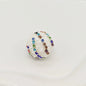 Wavy Rhinestone Beads 18mm Bubblegum Acrylic Multicolor 4pcs 8