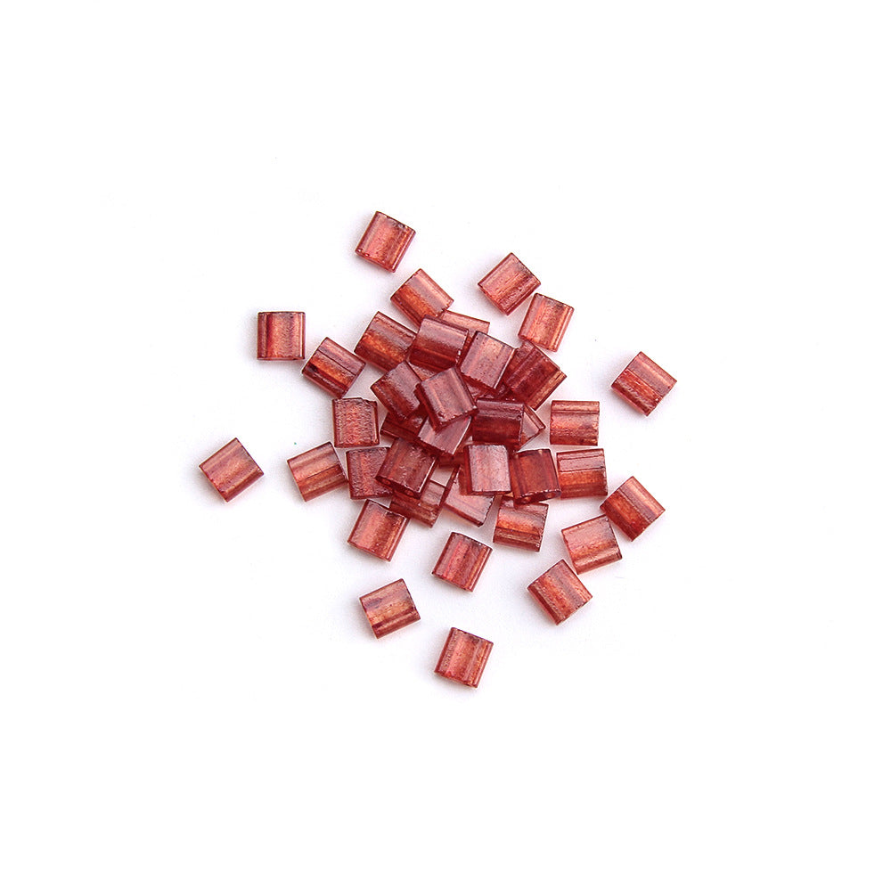 Electroplated Transparent Seed Glass Beads Rice Brick Style 200pcs 11