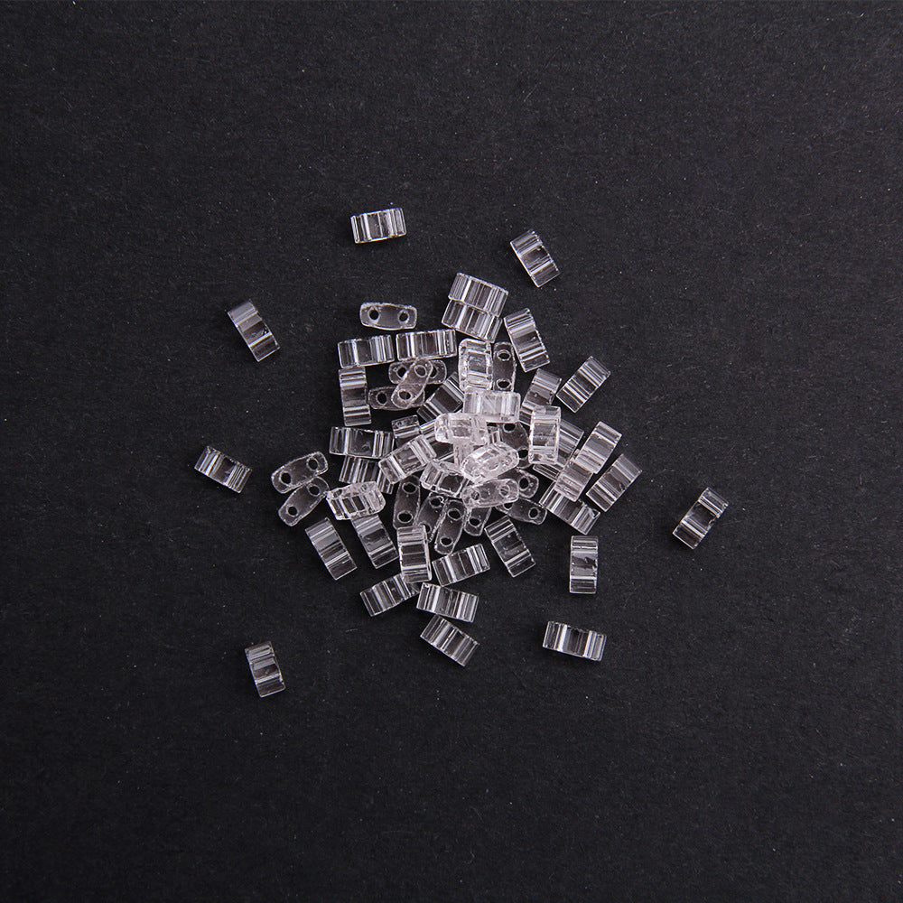 Electroplated Transparent Seed Glass Beads Rice Brick Style 200pcs 13