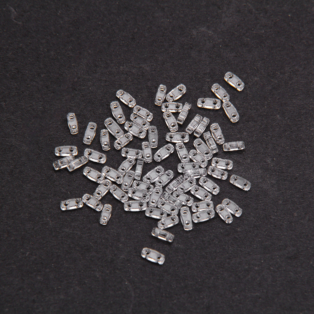 Electroplated Transparent Seed Glass Beads Rice Brick Style 200pcs 17