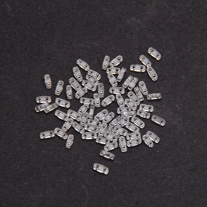 Electroplated Transparent Seed Glass Beads Rice Brick Style 200pcs 17