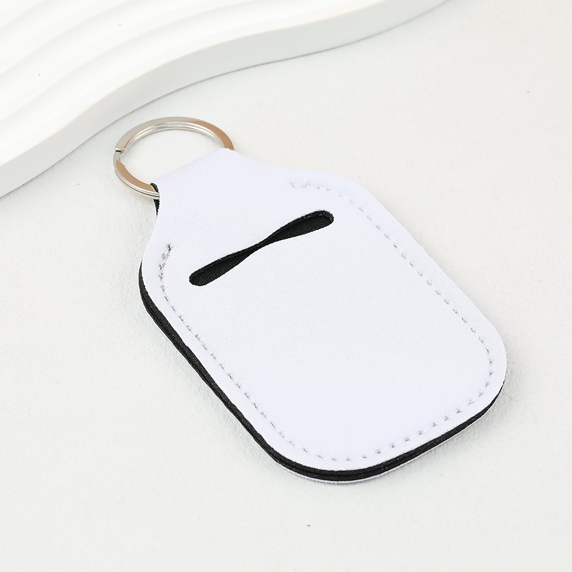 Neoprene Sanitizer Holder Keychain Durable Vibrant Colors Suitable for Sublimation - White
