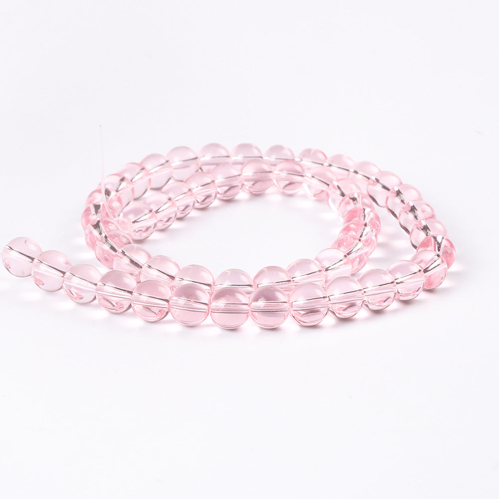 Color Transparent Glass Beads 4mm Vibrant Round Smooth 98pcs 19