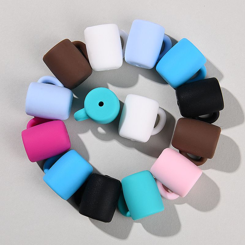 Silicone Focal Beads Cup Miniature Mug Handle Design 20pcs 4