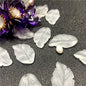 Feather Frosted Glass Beads 17x27mm Translucent White 50pcs