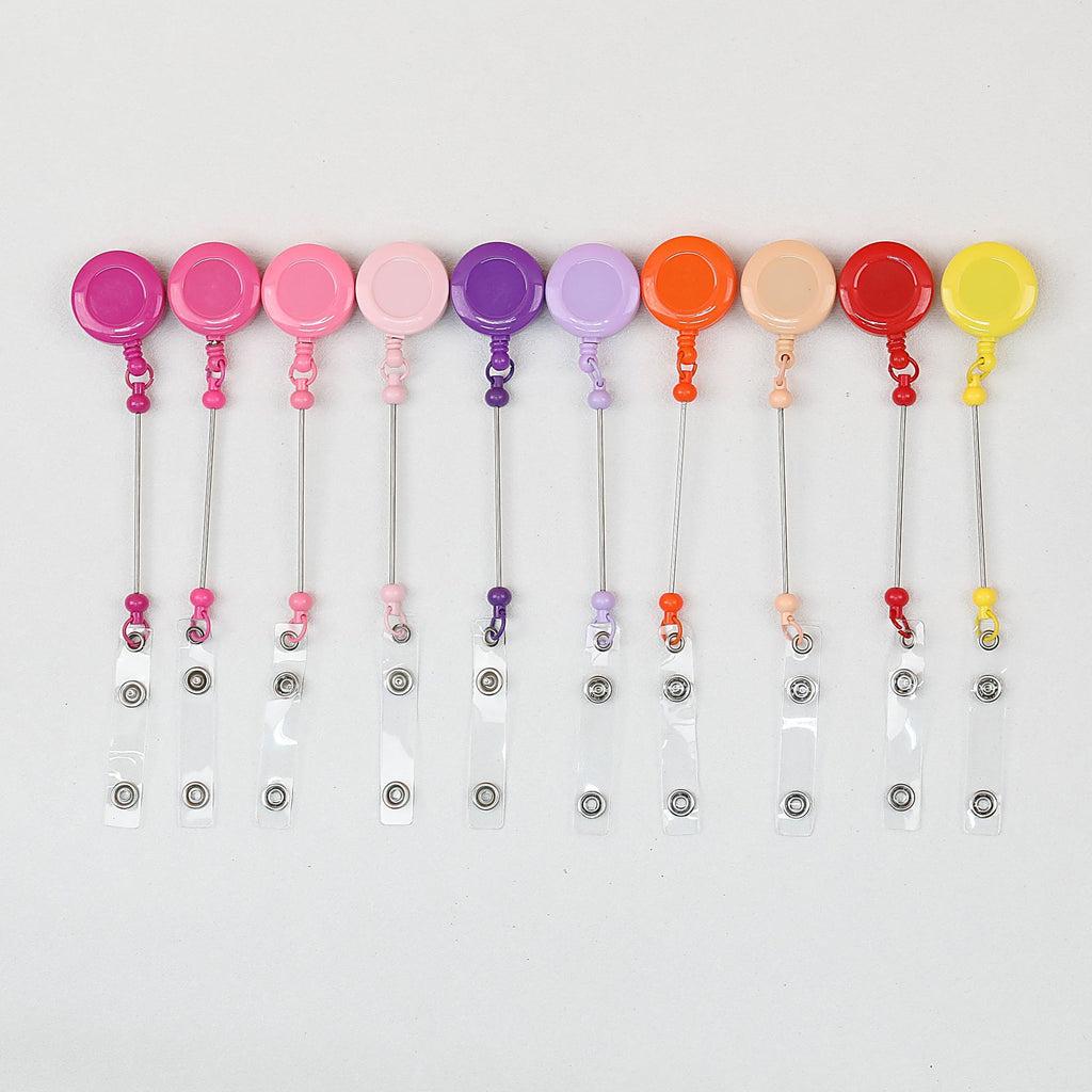 Beadable Badge Reels Retractable ID Keychain Clip