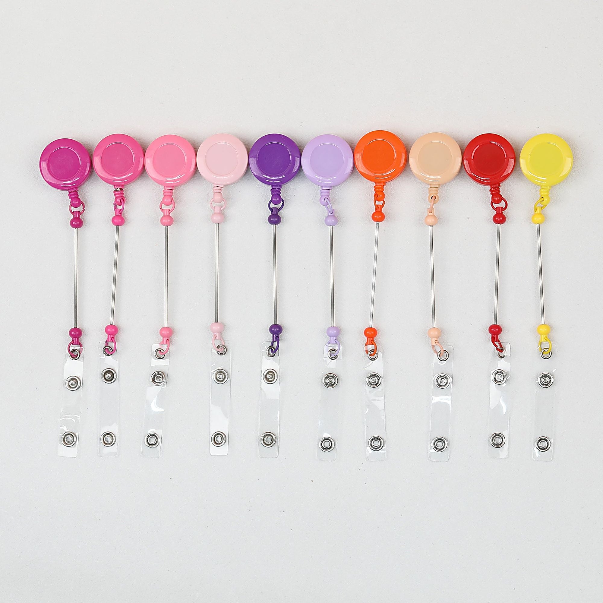 Beadable Badge Reels Retractable ID Keychain Clip