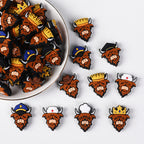 Silicone Focal Beads Highland Cattle Wearing Police Hat Crown 20pcs 10