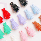 Glossy Christmas Tree Acrylic Beads 36x22mm Colorful Mixed 5pcs