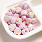Cream Color Heart Acrylic Beads 12x14.5mm Large Hole 10pcs 10