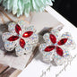 Alloy Clover Rhinestone Beads 30mm Fancy Decorative Charms 3pcs 11