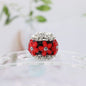 Flower Cluster Bubblegum Rhinestone Beads 16mm Pink Glitter Acrylic 5pcs 5