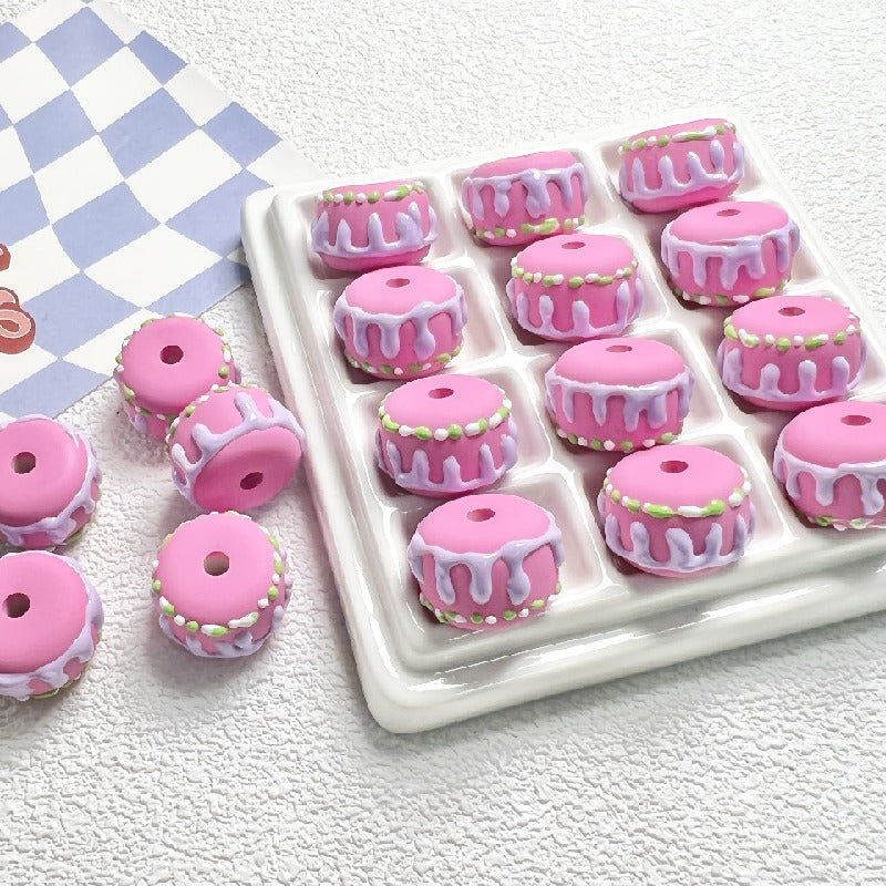 Painted Cake Acrylic Beads 14x20mm Colorful Dripping Icing 10pcs 4