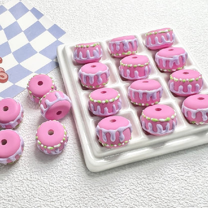 Painted Cake Acrylic Beads 14x20mm Colorful Dripping Icing 10pcs 4