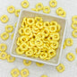 Acrylic Wavy Spacer Beads 12mm Baking Painted Colorful 50pcs - Light yellow