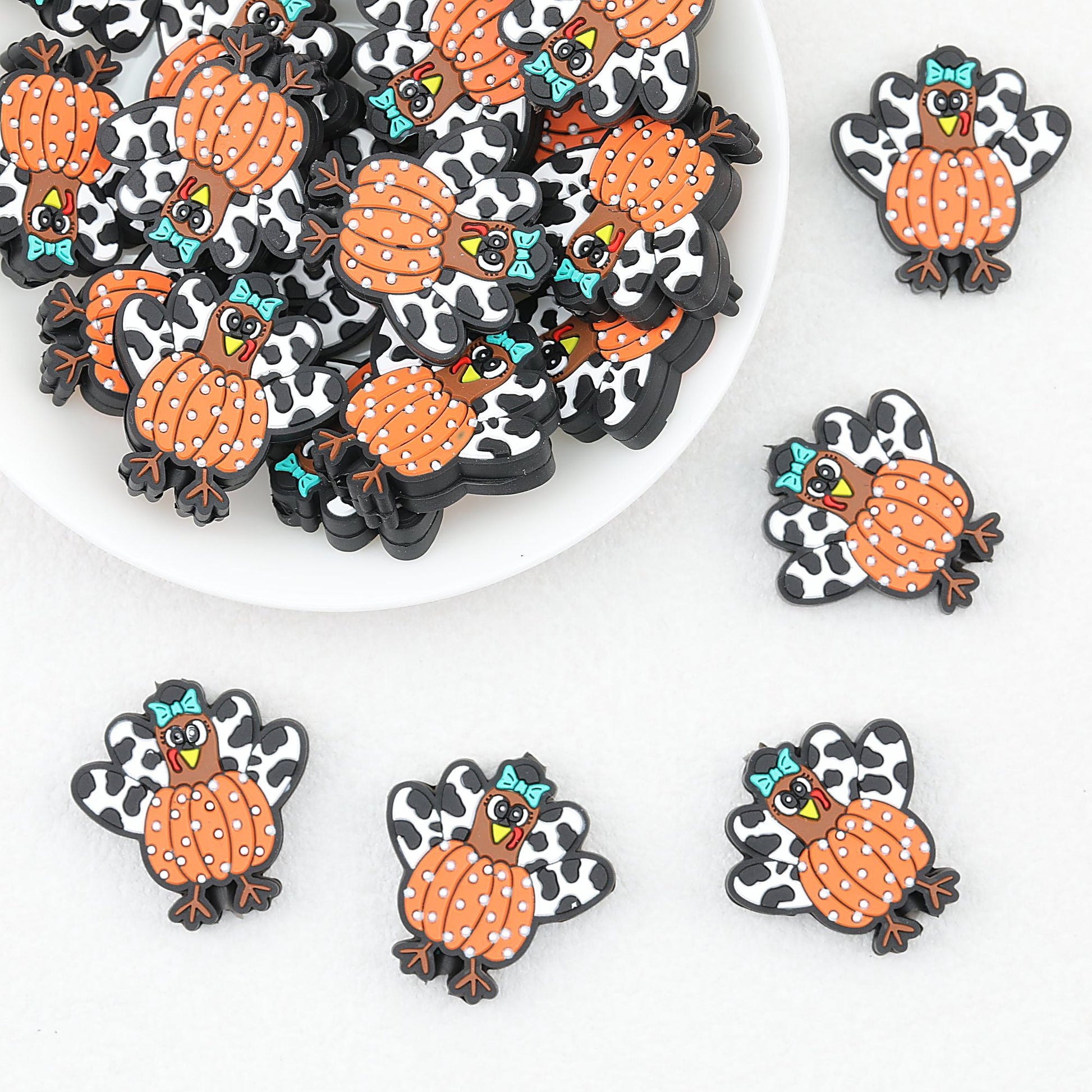 Halloween Pumpkin Turkey Silicone Focal Beads 20pcs