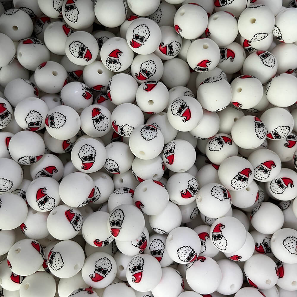 14-178# Christmas Printed Silicone beads