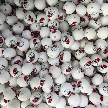 14-178# Christmas Printed Silicone beads
