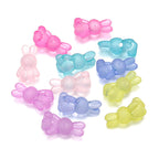 3D Bunny Glass Beads 14x24mm Translucent Pastel Mixed 30pcs 2