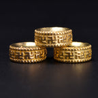 Brass Rondelle Spacer Beads 6-12mm Svastika Patterned 20pcs