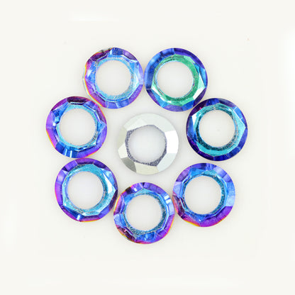 Glass Faceted Spacer Beads 8mm Large Hole 50pcs 19