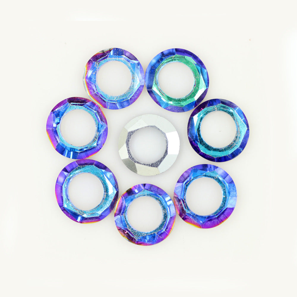 Glass Faceted Spacer Beads 8mm Large Hole 50pcs 19