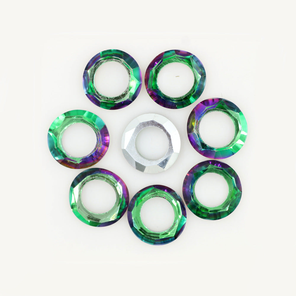 Glass Faceted Spacer Beads 8mm Large Hole 50pcs 21