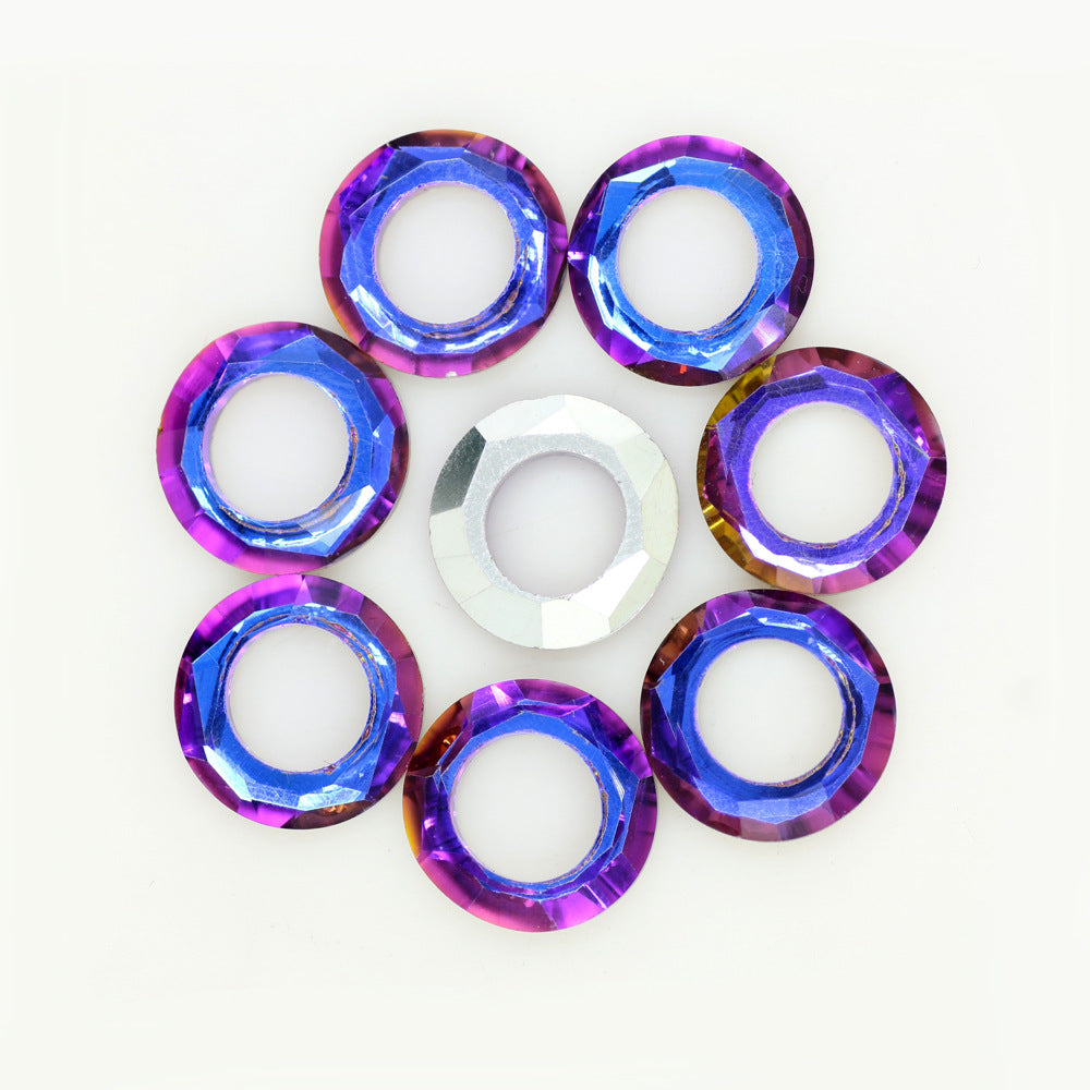 Glass Faceted Spacer Beads 8mm Large Hole 50pcs 23