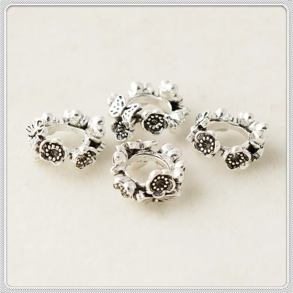 Alloy Wreath Spacer Beads 11mm Antique Silver 100pcs