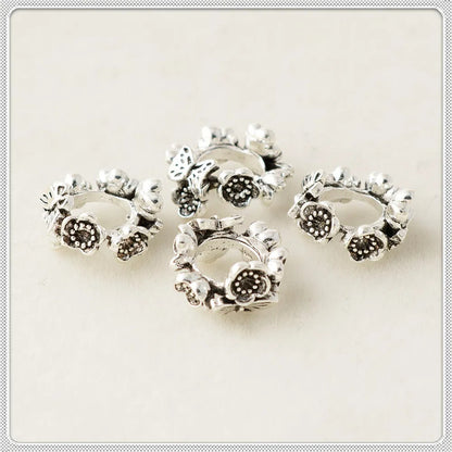 Alloy Wreath Spacer Beads 11mm Antique Silver 100pcs