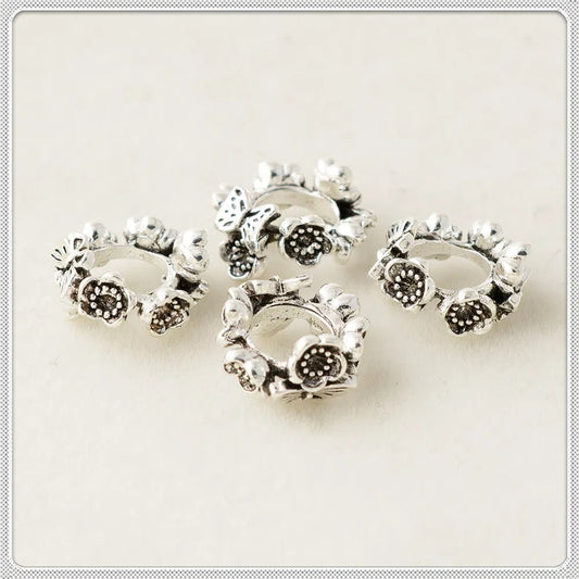 Alloy Wreath Spacer Beads 11mm Antique Silver 100pcs