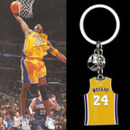 Metal Basketball Jersey Keychain Purple Yellow Bryant 24 Number 2