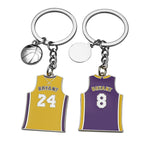 Metal Basketball Jersey Keychain Purple Yellow Bryant 24 Number 5
